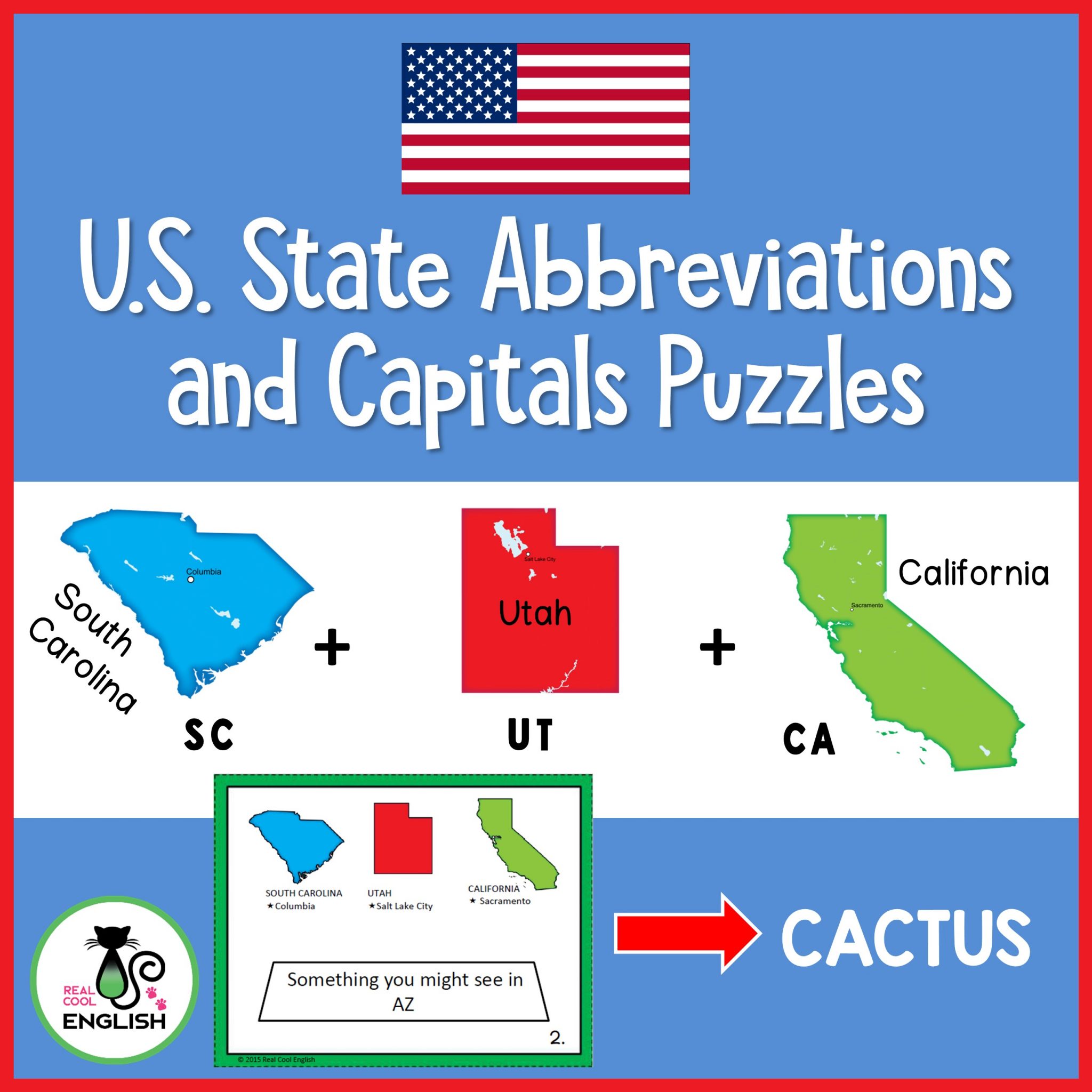 States Capitals And Abbreviations Map