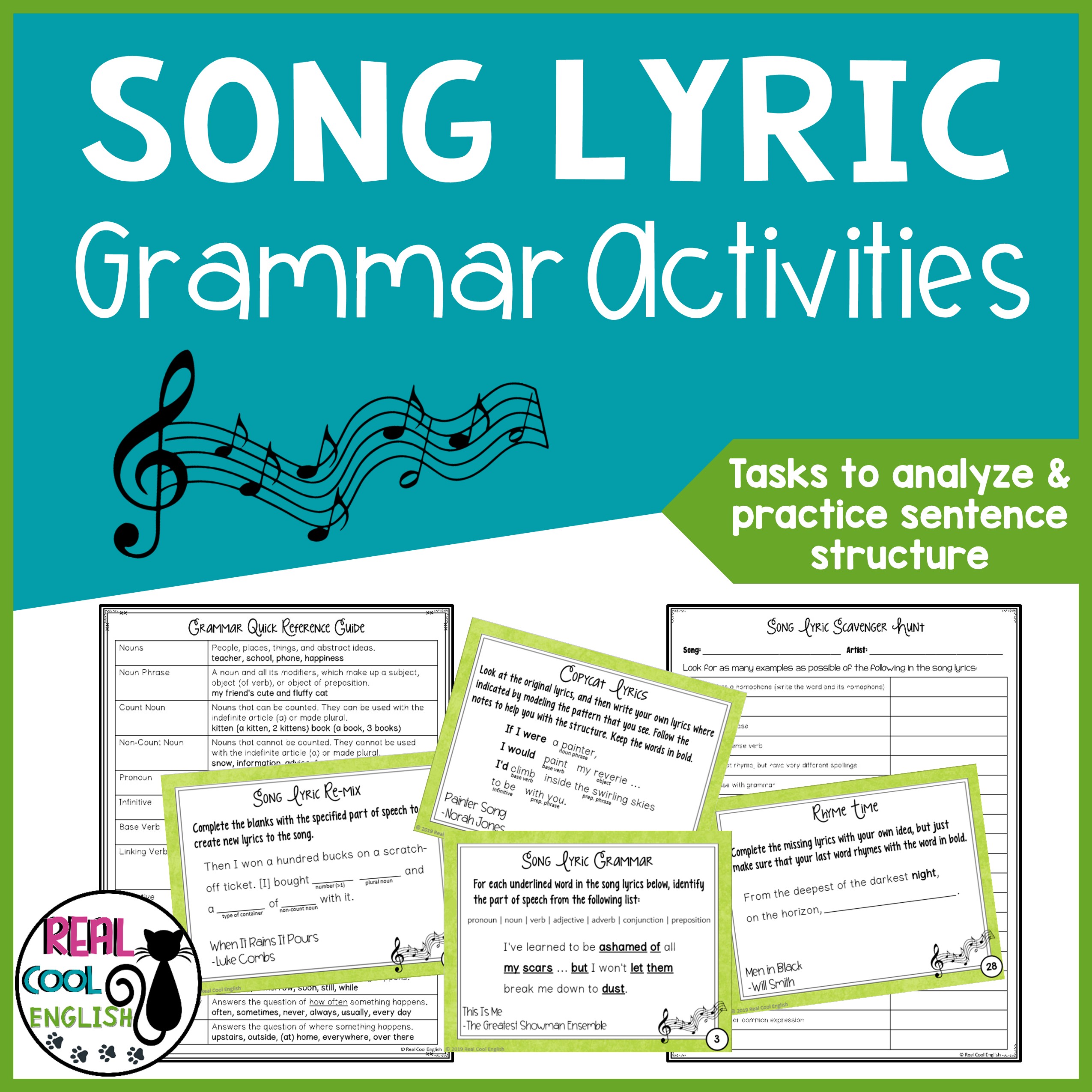 Song Lyric Grammar Activities